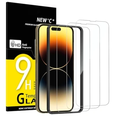 Afbeelding van NEW&#039;C 3 Stuks, Screenprotector voor iPhone 14 Pro Max (6,7 inch), Gehard Glass Schermbeschermer Film 0.33 mm Ultra transparant, resistent Eenvoudig installatiegereedschap inbegrepen
