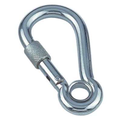 Afbeelding van RVS Karabijnhaak met borgmoer en oog 12 x 140 mm 316