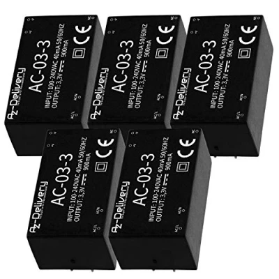 Afbeelding van AZDelivery 220V tot 3.3V Mini Voeding compatibel met Raspberry Pi Inclusief E Book! 1