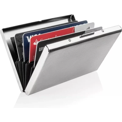 Afbeelding van LOUZIR Roestvrij staal Pasjeshouder Creditcardhouder Rvs Metal Case Box Portemonnee RFID bescherming Zilver