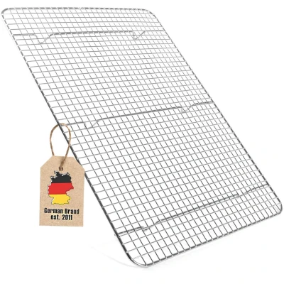 Afbeelding van Intirilife multifunctioneel roestvrij stalen koelrek bakrek in zilver met 42 x 29.5 cm formaat koelrooster