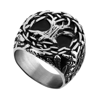 Afbeelding van Lucardi Heren Stalen zegelring Ring Staal Zilver 18 / 57 mm