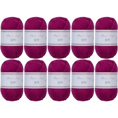 Afbeelding van Utopia Crafts JOY Uni brei en haakgaren, zacht, onderhoudsvriendelijk, 100% polyacryl, bol van 10 x 50 g, 150 m (donkere framboos)