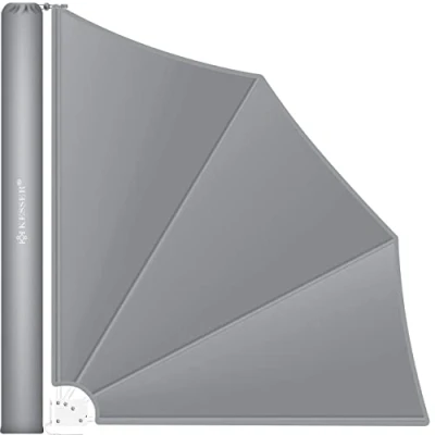Afbeelding van KESSER® Balkonvakken, inklapbaar met wandhouder, 140 x cm, inkijkbescherming voor balkon, windscherm, balkonscherm, zijmarkies, weerbestendig, incl. Montagemateriaal