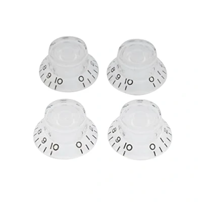 Afbeelding van Musiclily Metrisch Kunststof Gitaar Top Hat Knobs Volume Tone Controle Potmeter Knoppen voor Les Paul Stijl Elektrische Gitaar, Transparant (4 Stuks)