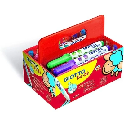 Afbeelding van GIOTTO be bè F461200: viltstiften voor kinderen vanaf 2 jaar 36 heldere kleuren niet giftig oplosbaar in water op kleur gesorteerd