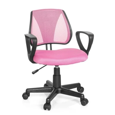 Afbeelding van hjh OFFICE 725101 kinder en jeugddraaistoel KIDDY CD netstof donkerblauw bureaustoel met rugleuning in hoogte verstelbaar