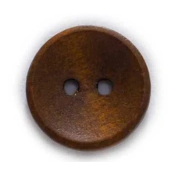 Afbeelding van 15 edele houten knopen rond donkerbruin 20 mm 2 gaten om op te naaien DIY scrapbooking voor jassen jasknoppen mutsen gaats twee