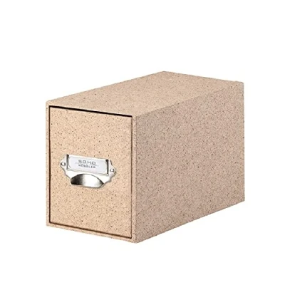 Afbeelding van Rössler 1327452390 S.O.H.O CD ladebox, Cacao, 143 x 158 261 mm, opbergdoos voor ca. 47 cd&#039;s, met insteekbord en handgreep