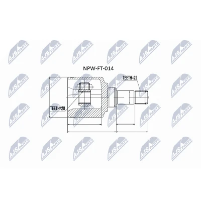 Afbeelding van Homokineet reparatie set, aandrijfas NTY NPW FT 014