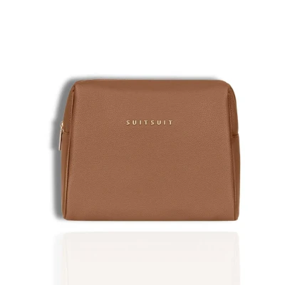 Afbeelding van SUITSUIT Fab Seventies Grote Toilettas Dames Make up organizer Toilettassen Camel
