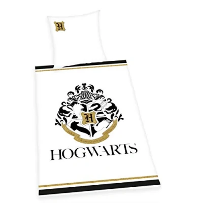 Afbeelding van Tweezijdig te gebruiken overtrekset hogwarts met logo (2 delig)