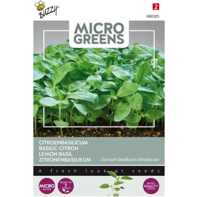 Afbeelding van 5 stuks Buzzy Microgreens Citroenbasilicum