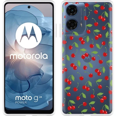 Afbeelding van Cazy Hoesje geschikt voor Motorola Moto G04/G04s/G24/G24 Power Kersen