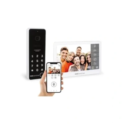 Afbeelding van SCS Sentinel, PVF0054 video deurintercom met kabel, Codevisio WI FI, 7 inch lcd kleurendisplay, datum en tijdweergave, 110 graden groothoek, nachtzicht, IP65, toetsenbord