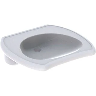 Afbeelding van Geberit 300 comfort vitalis wastafel miva 1x waskom kraangat midden overloop vuilafstotend 650 x 600 150mm bxdxh wit s8310800001g