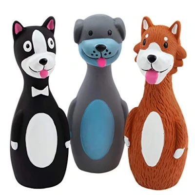Afbeelding van Chiwava 3 stuks 5,7 inch latex piepend hondenspeelgoed voor kleine honden grappige hondenkluiven en interactief spel