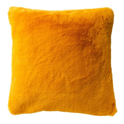 Afbeelding van Dutch Decor ZAYA Kussenhoes 60x60 cm bontlook effen kleur Golden Glow geel