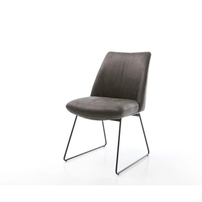 Afbeelding van Gestoffeerde stoel Elso Flex slipframe zwart antraciet vintage pocketveer kern