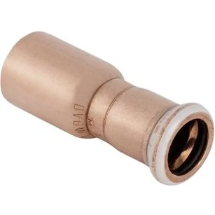 Afbeelding van Geberit mapress verloopsok recht 1 delig koper met ciir afdichtring 42mm x 28mm schuifeind persmof 62317