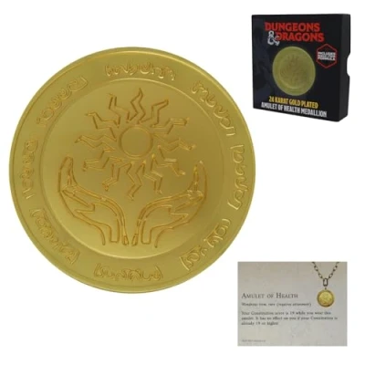 Afbeelding van Dungeons &amp; Dragons Amulet of Health Medallion 24 Karat Gold Plated