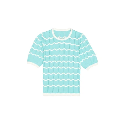 Afbeelding van GARCIA Tshirt Gestreept Licht blauw XS