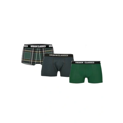 Afbeelding van Urban Classics Boxer Shorts 3PACK Onderbroeken, Heren, Maat: Small, Dgrn plaidaop+btlgrn/dblu+dgrn