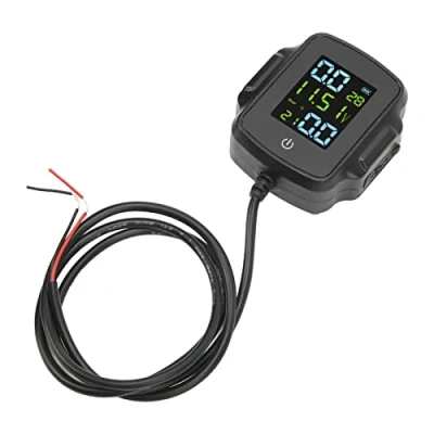 Afbeelding van Motorfiets TPMS, Weersbestendigheid TPMS met 2 Externe Sensoren, 12V USB Opladen High Precision Display