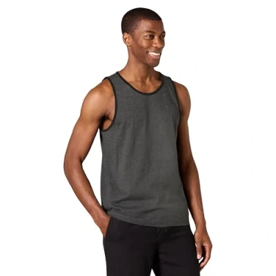 Afbeelding van Amazon Essentials Men&#039;s Tanktop met normale pasvorm, Zwart Houtskoolzwart, XL