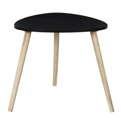 Afbeelding van Home deco factory Bijzettafel Shelly hout zwart D48 x H46 cm