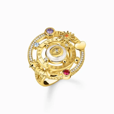Afbeelding van Thomas Sabo TR2445 565 7 58 Ring Dames 925er Zilver geel verguld ringmaat