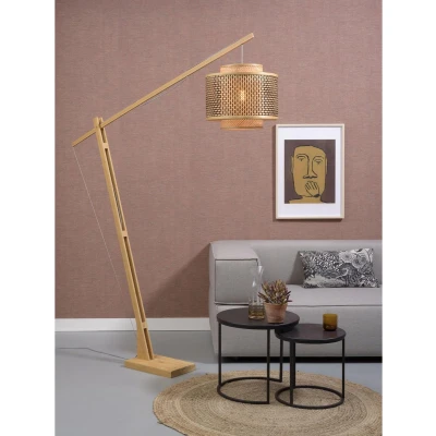 Afbeelding van GOOD&amp;MOJO Vloerlamp Bhutan BamboeZwart 150x40x207cm