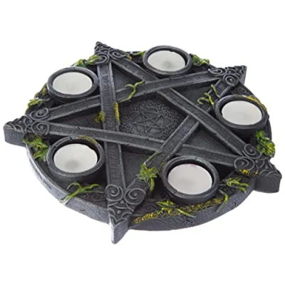 Afbeelding van Nemesis Now Wiccan Pentagram Tea Light Holder Gothic Witch Candle 25.5cm