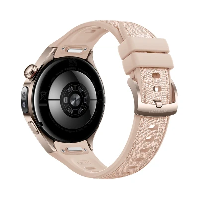Afbeelding van HUAWEI Watch 5 42mm Beige Multi sensing X tap technologie Gezondheidsoverzicht in 1 tik Roestvrijstaal eSIM mobiel Ultra lange batterij modus Compatibel met iOS &amp; Android