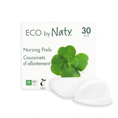 Afbeelding van Eco by Naty Zoogkompressen Tepelkompressen voor Moeders die borstvoeding geven, Perfect Zwangerschap en Postpartum, Composteerbare plantaardige materialen (30 stuks)