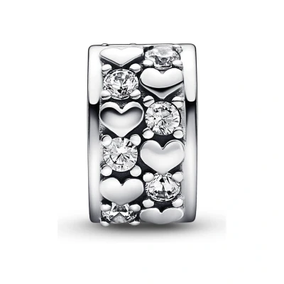 Afbeelding van Pandora 792235C01 Bedel Clip Stopper Infinite Hearts zilver zirconia
