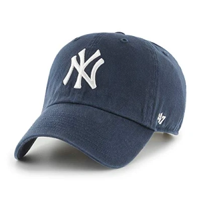 Afbeelding van 47 MLB New York Yankees Clean Up Unisex baseballpet, verstelbare riem en gesp, wit logo, kleur marineblauw, one size
