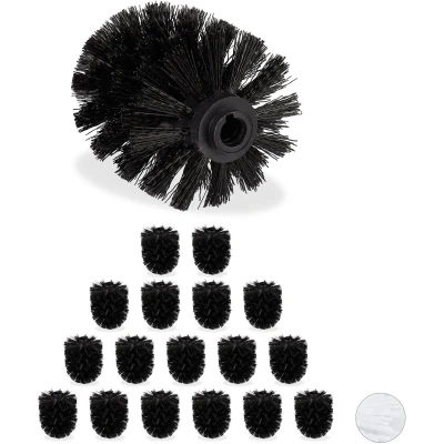 Afbeelding van 18x borstelkop voor toiletborstel 8 cm wc zwart