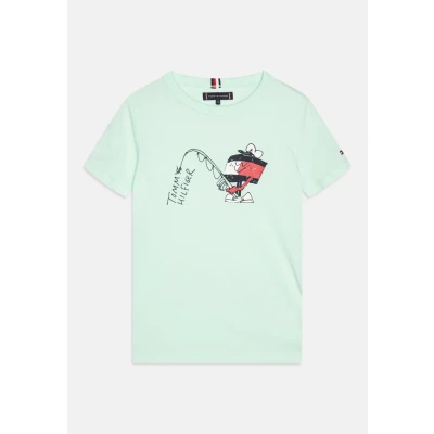 Afbeelding van Tommy Hilfiger FLAG FUN TEE Unisex Tshirt print voor kinderen, Maat: 74, Dew green