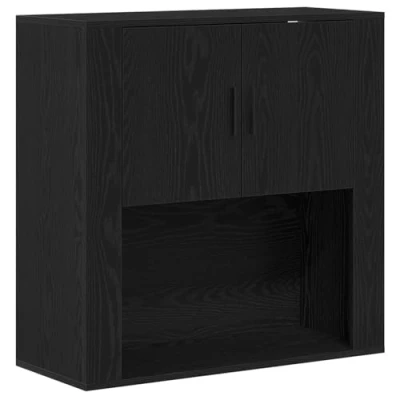 Afbeelding van vidaXL Zwart Eiken Bewerkt hout Medium Gangtafel Rechthoekig Modern