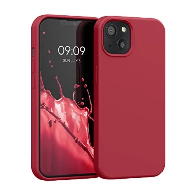 Afbeelding van kwmobile telefoonhoesje compatibel met Apple iPhone 13 hoesje Zachte case voor smartphone Back cover in kersrood