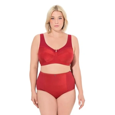 Afbeelding van Ulla Popken Dames ontlasting, structuur, zonder beugel, cup C H beha, salsa, 125D