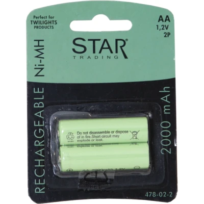Afbeelding van Oplaadbare batterij AA Set van 2 1,2V 2000mAh NI MH