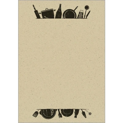 Afbeelding van Papier met motief Sigel, Kitchen utensils, tweezijdig motief, gras pap