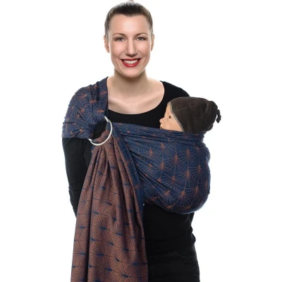 Afbeelding van Babylonia draagdoek BB SLING Ornate blue gathered