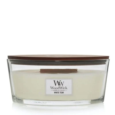 Afbeelding van WoodWick Geurkaars Ellipse White Teak 9 cm / 19