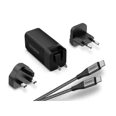 Afbeelding van Energizer A65MUC Multi Plug Oplader (US, UK, EU) Met USB C Kabel 65W 5A