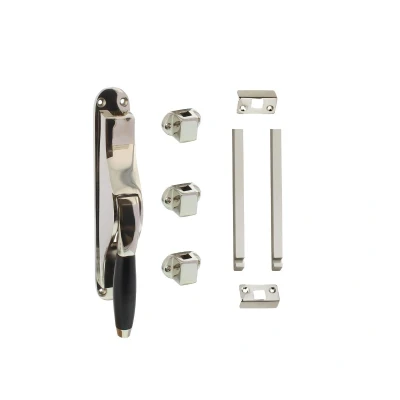 Afbeelding van Intersteel set pomp espagnolet Ton Basic incl. stangenset 2x125 cm nikkel/ebbenhout