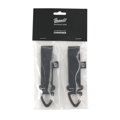Afbeelding van Brandit Riem karabijnhaak met Molle Loop (2 pack), kleur: zwart