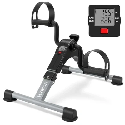 Afbeelding van MEMEDA Mini hometrainer fietsmachine zittende sporter voor arm en been onder bureau (zwart/grijs)